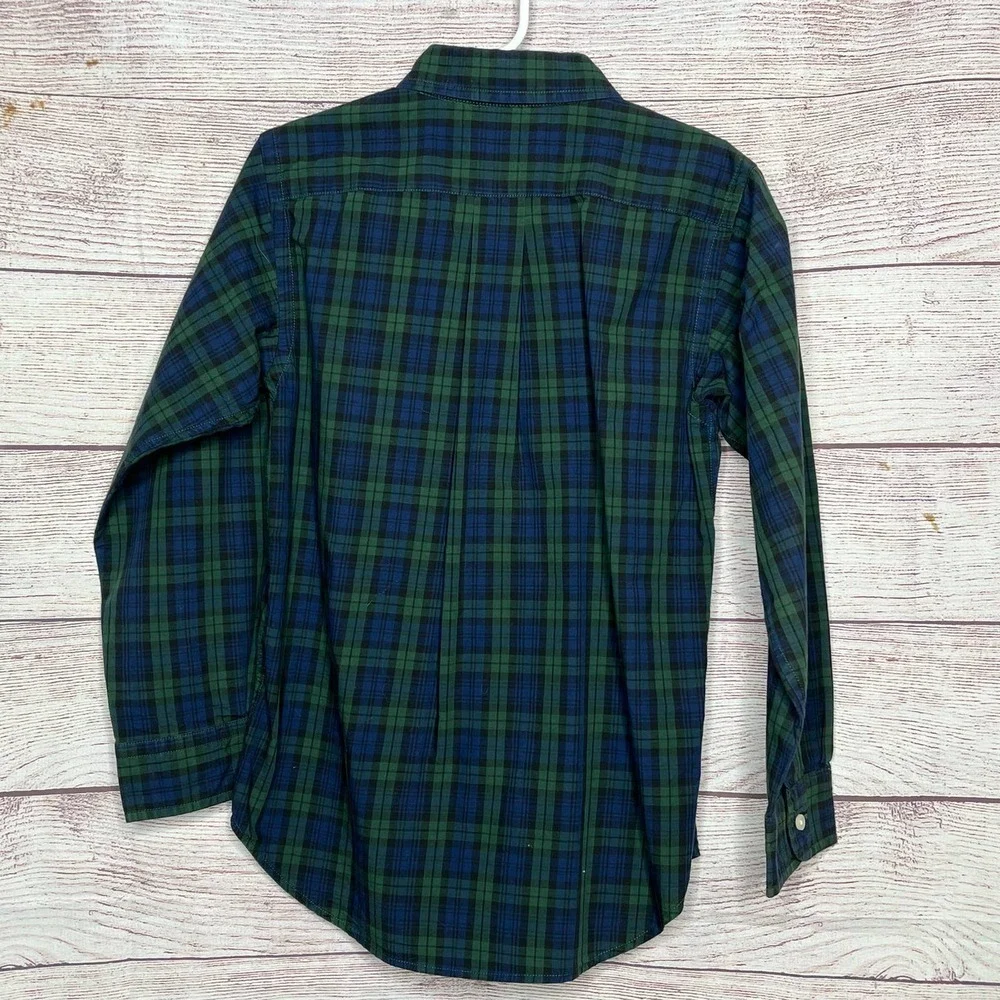 Ralph Lauren 100% Cotton Button Down Plaid Shirt Size 7